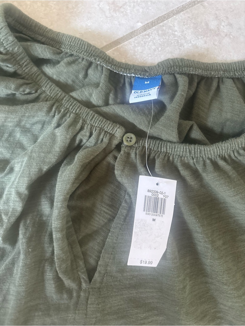 Old Navy Olive Green Peasant Blouse - Picture 2 of 3